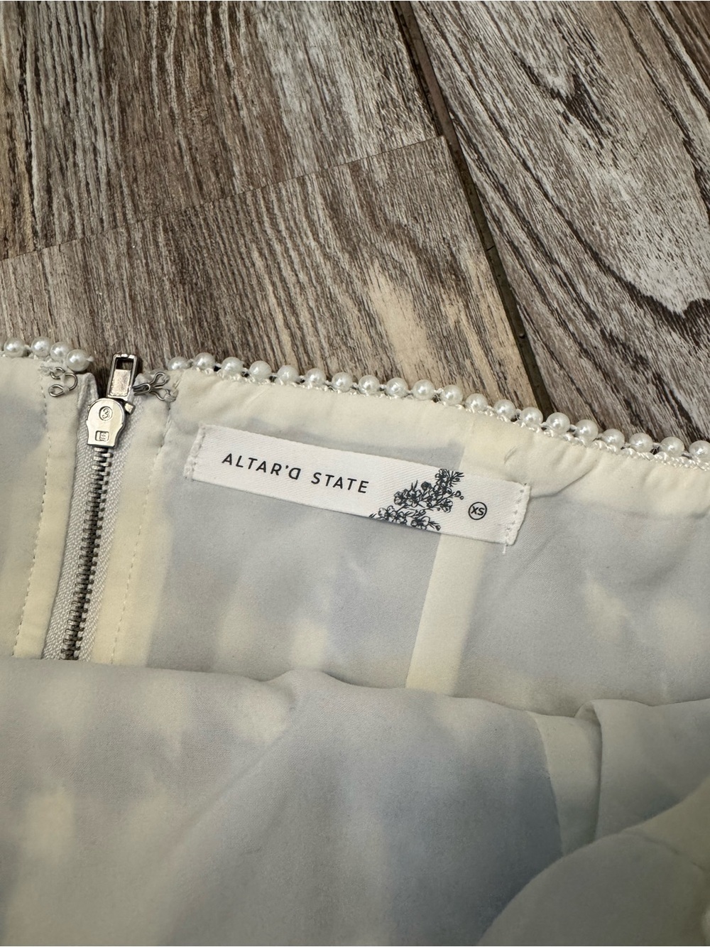 Altar'd State Blue & White strapless top - Picture 3 of 4